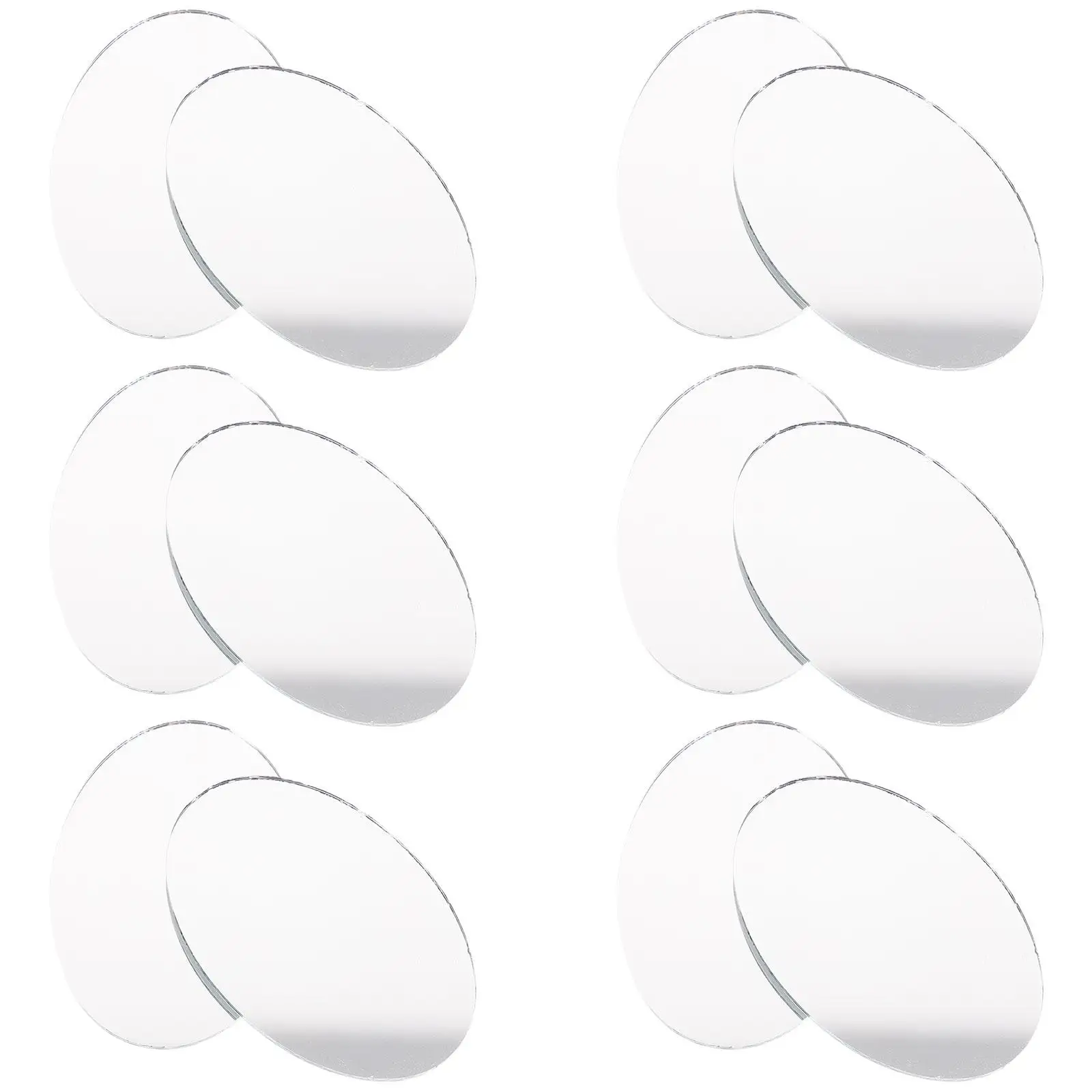 

20 Pcs Glass Mirror Oval Lens Makeup Travel Vanity Mirrors and Crafts Tiny for