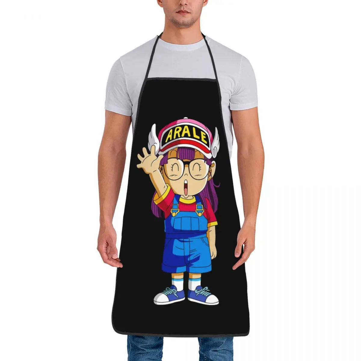 Custom Bib Arale Dr. Slump Apron for Men Women Adult Chef Cooking Kitchen Strange Doctor and Robot Doll Tablier Cuisine Baking