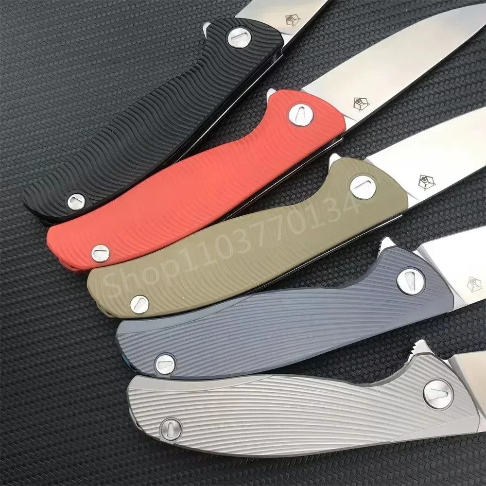 Shirogorov Multi-style Survival Pocket Knife D2 Sharp Blade TC4 Titanium Alloy Handle Outdoor Rescue Folding Tool Christmas Gift