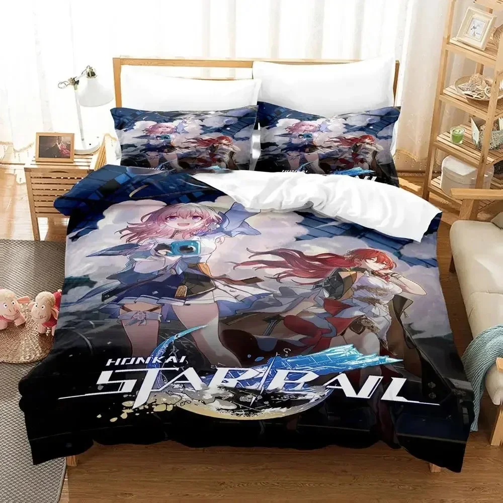 Anime Honkai Star Rail Bedding Set Boys Girls Twin Queen Size Duvet Cover Pillowcase Bed Kids Adult Fashion Home Textileextile