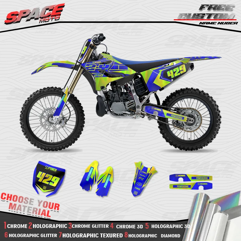 SPACE MOTO Custom Motorcycle Graphics Background Decals Stickers For YAMAHA 15-21 YZ125-250 16-21YZ250X