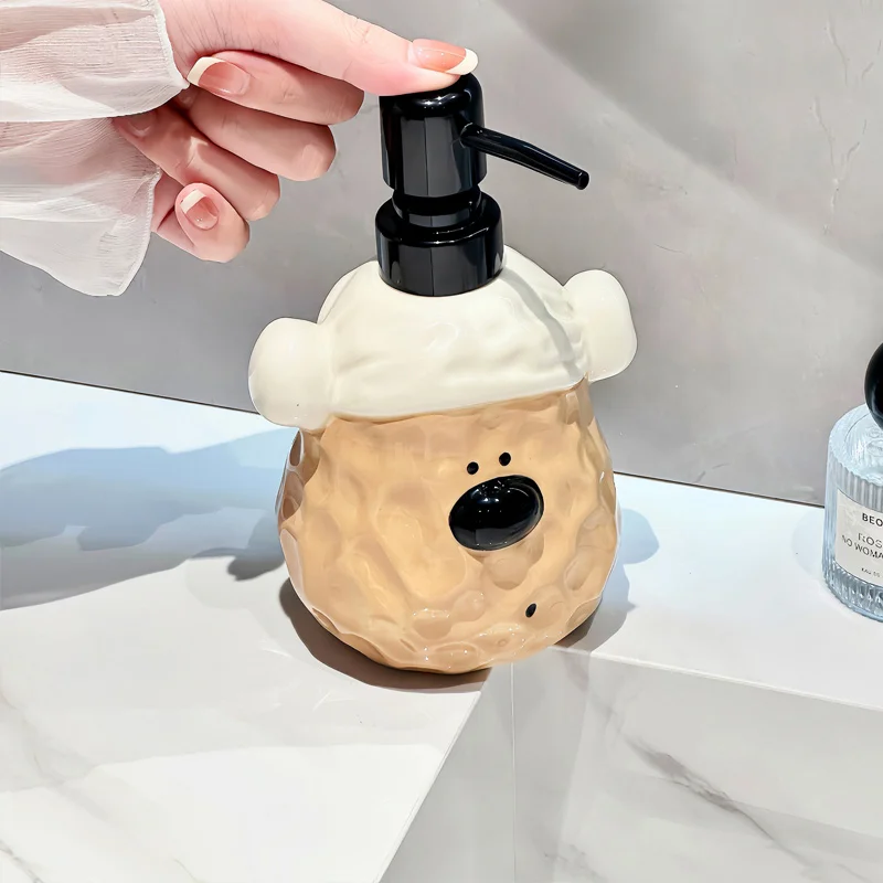 450ml soap dispenser cute bath cap bear hand lotion bottle press bottle household shampoo bath gel bottle lotion sub  dispenser
