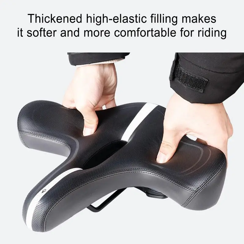Wide Bicycle Seat Ergonomic Bike Saddles Bicycle Seat Seat Cushion Shock Absorbing Enlarged & Widened Comfort Wide Bike Seat For