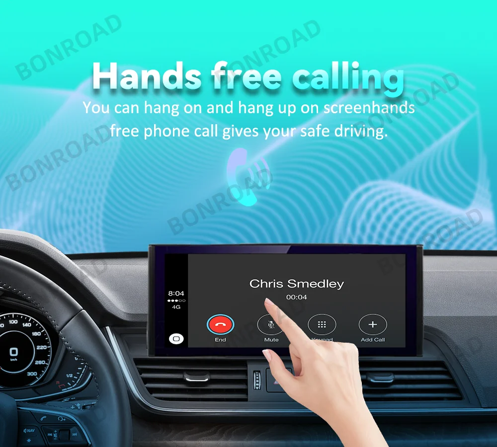 Bonroad 12,3 Linux Bildschirm für Audi Q5 Q5L 2017-2023 mit Wireless Apple CarPlay Android Auto Airplay Auto Radio Player Mutimedia – Detail 6