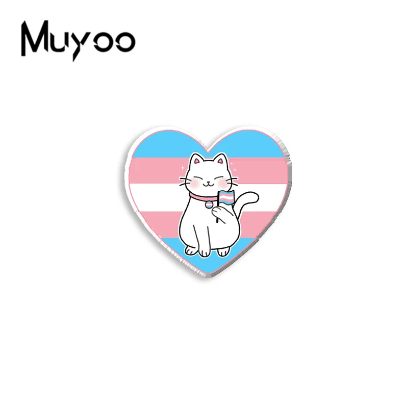 2025 وصول جديد فخر قوس قزح الملونة القط الايبوكسي الحرفية مجوهرات الاكريليك التلبيب دبابيس