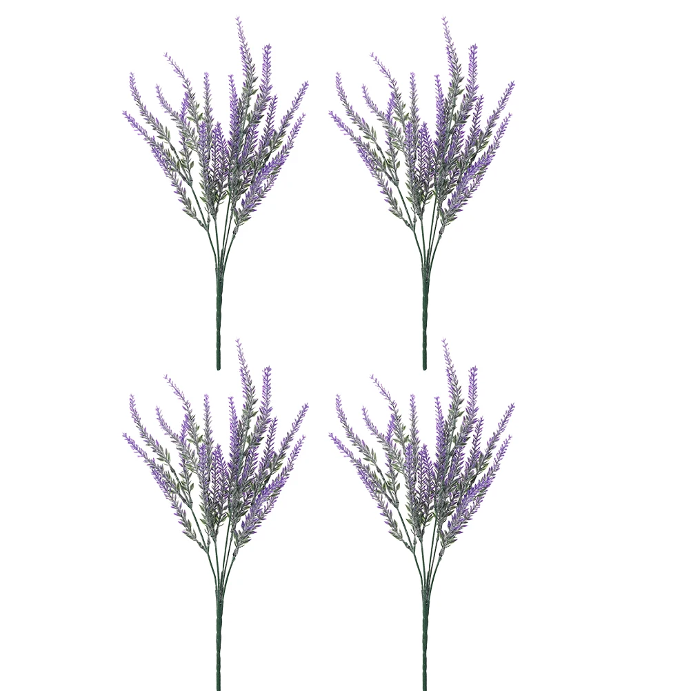 

Artificial Lavender Bouquet Plastic Outdoor Flowers Purple Faux Plant Long Lasting Decor Wedding Bridal Shower Prom Events