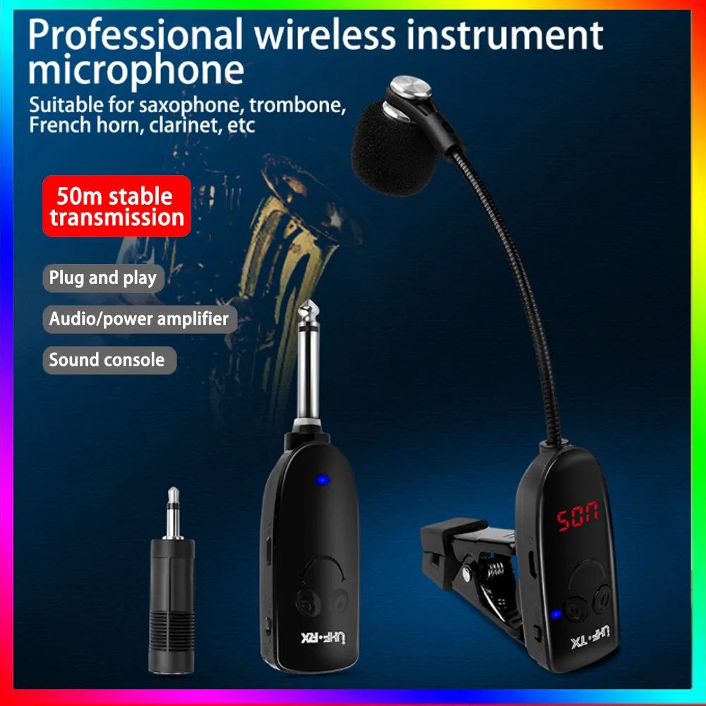 Sassofono wireless professionale Strumenti musicali Microfono Ricevitore Trasmettitore Plug and Play Pickup Amplificatore 2025 NUOVO