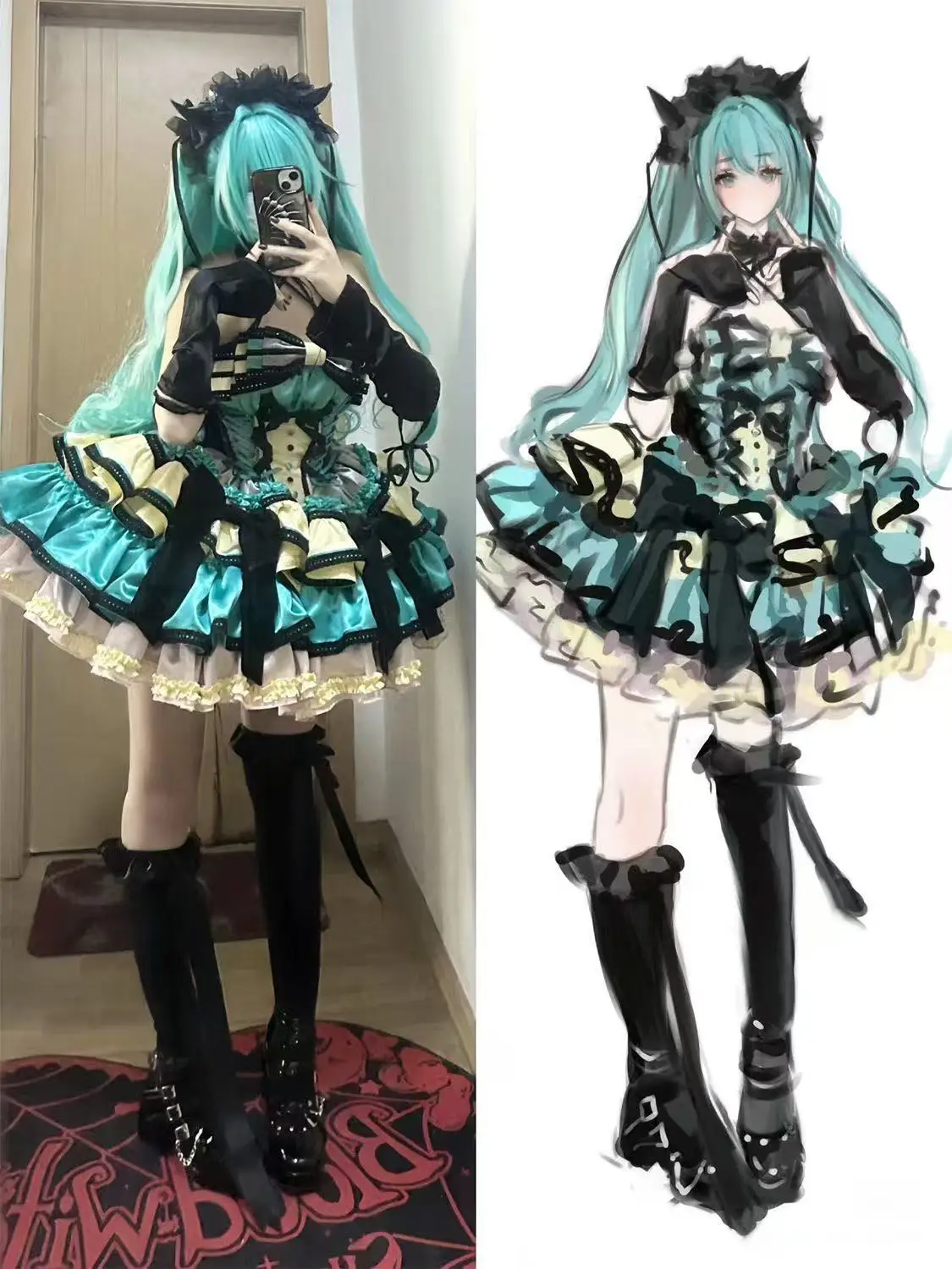 

Cosplay costumes Miku's anime performance dresses suitable for Halloween and Christmas