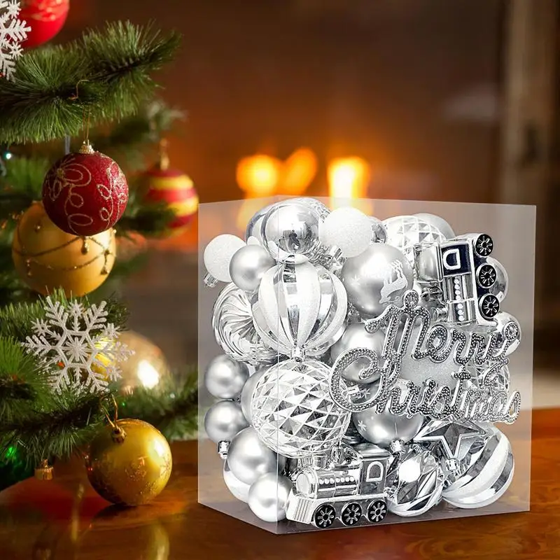 

Christmas Ball Ornament 65X Decorative Ball Ornament Festive Decorative Ball Ornament Sturdy Christmas Ornaments Set For Holiday