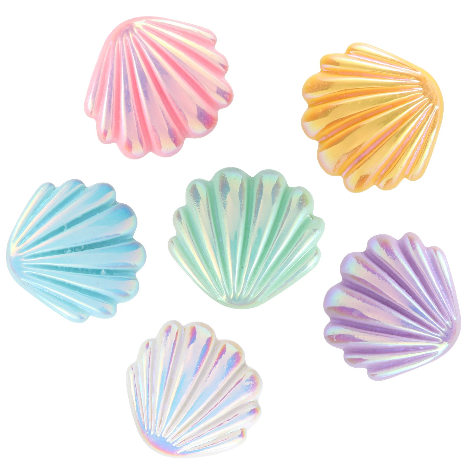 6 PCS Shell Refrigerator Magnets Fridge Sticker Freezer Resin Seashell Stickers