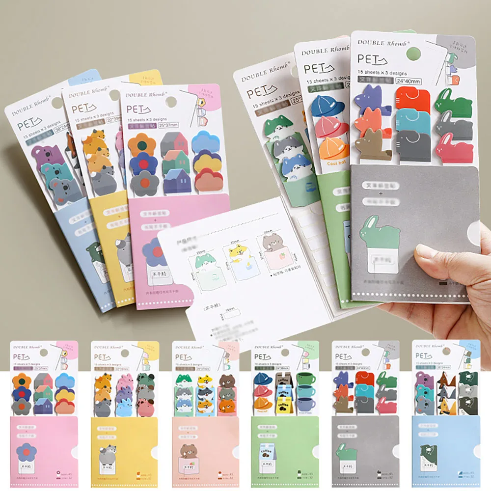 Cute Cartoon Animal Alien Index Stickers, Student Notes, Comments, Categorized Tags, Sticky Notes, Stickers
