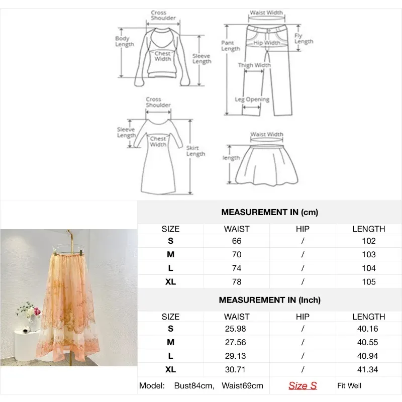 Jupe mi-longue imprimée carte Orange pour femme, nouveau Style décontracté, de haute qualité, automne 2025