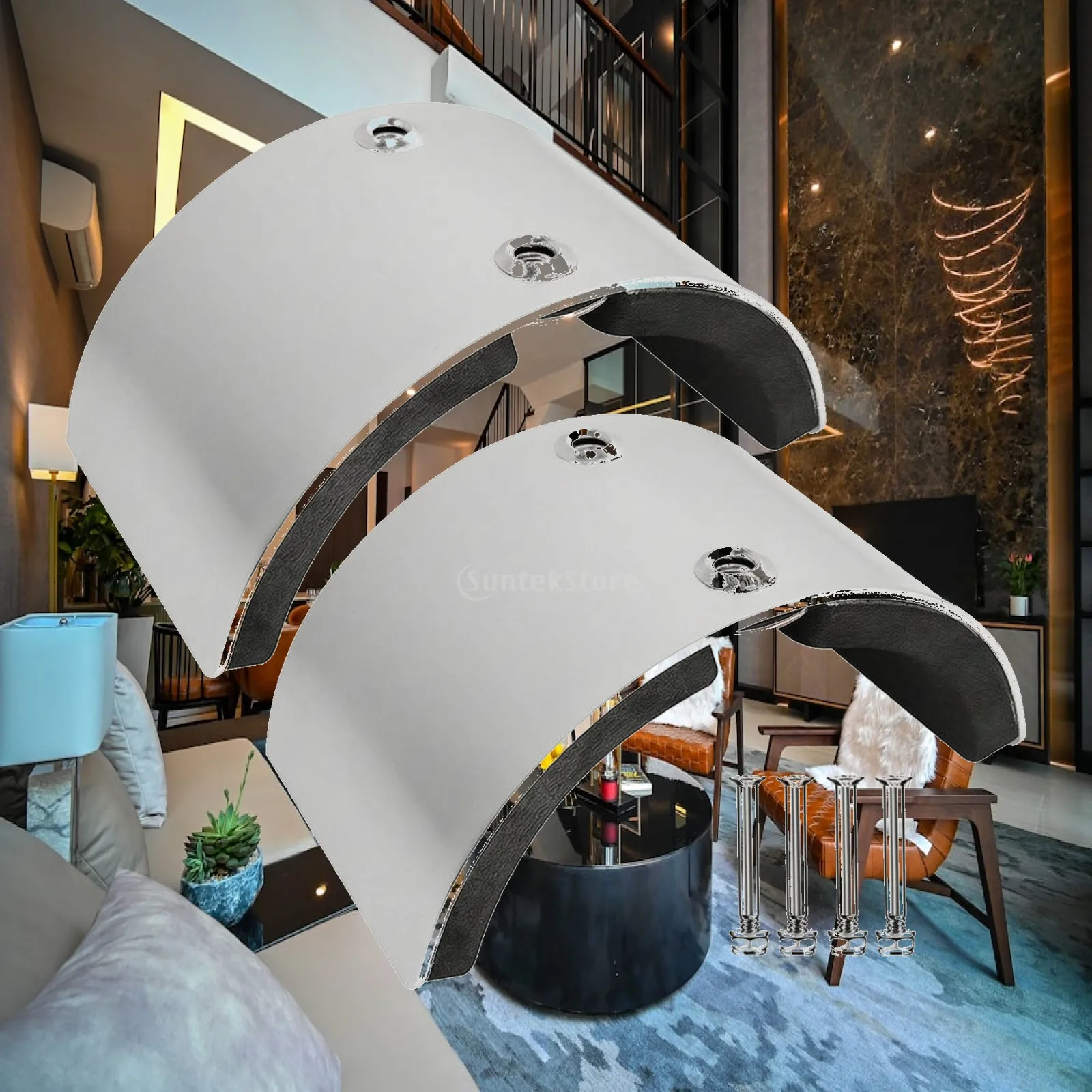 Drywall Stilt Foot Support Plate Set of 2 Curved Aluminum Alloy Replacement with Black Foam Padding for Compatible Drywall