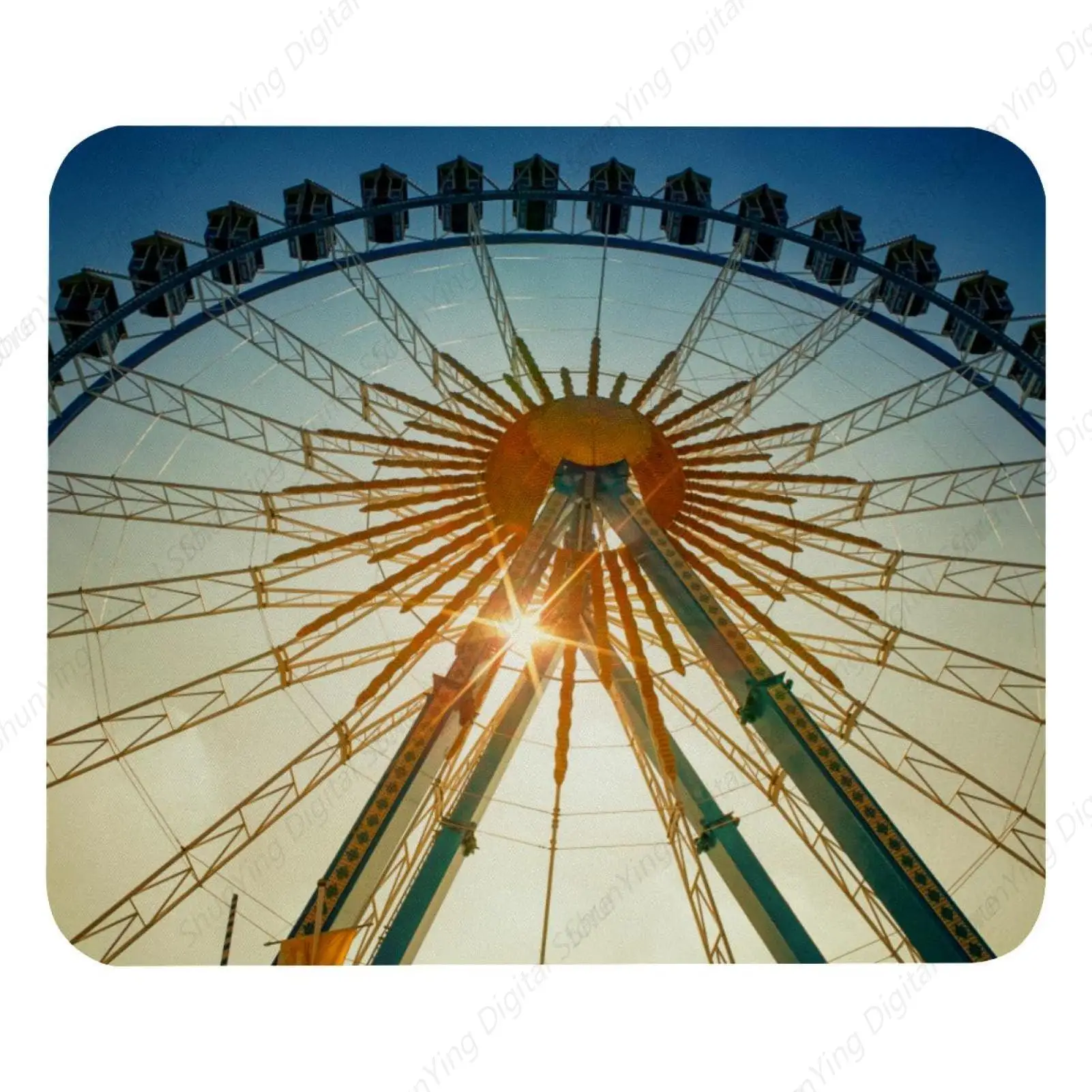 Munich Beer Festival Ferris Wheel Mouse Pad With Washable And Non Slip Rubber Base Computer Game Mouse Pad 18*22cm