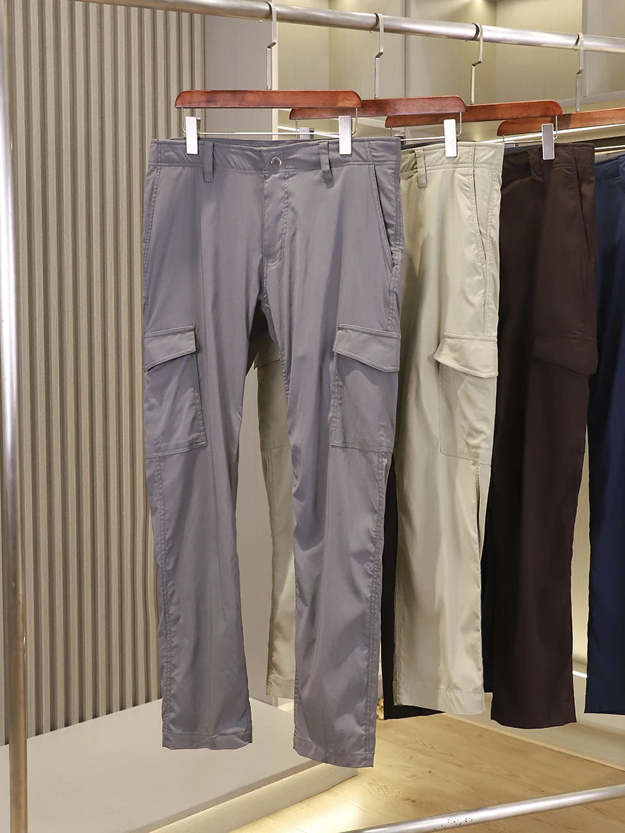 

Мужские легкие дышащие летние повседневные брюки из технического хлопка, рабочая одежда с прямыми штанинами, Qui Dry Cool Feeling