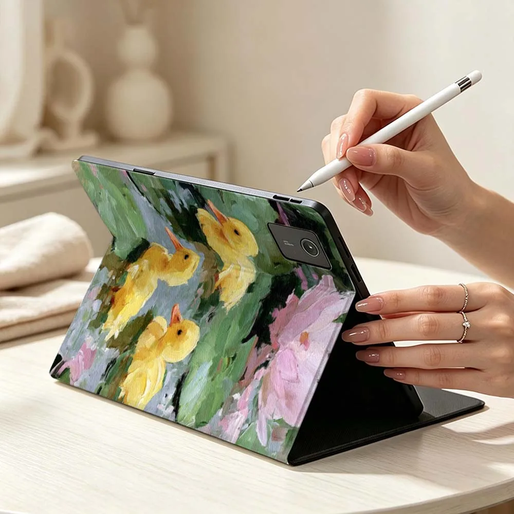 Cute Three Yellow Ducklings Soft Pen Tray Tablet Case For Lenovo Xiaoxin Lenovo Tab Pad Pro Plus P12 P11 M10