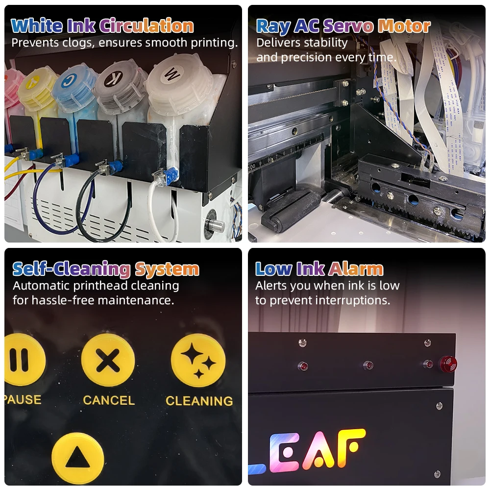 LEAF Digital 24 pulgadas Impresora DTF 60 cm impresora de transferencia de camisas impresora de inyección de tinta DTF con doble cabezal I3200