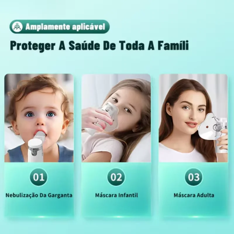 Obrázek 6: Přenosné mini nebulizer kapesní tichá atomizér lékařská inhalátor pro kašel astma zvlhčovač s maska pro dospělé a děti