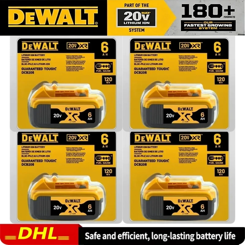 100% Original DeWalt 20V 6Ah 5Ah Battery Power Tool Replacement for DeWalt DCB206 DCB205 DCB202 DCB200 18V 20V Power Tool