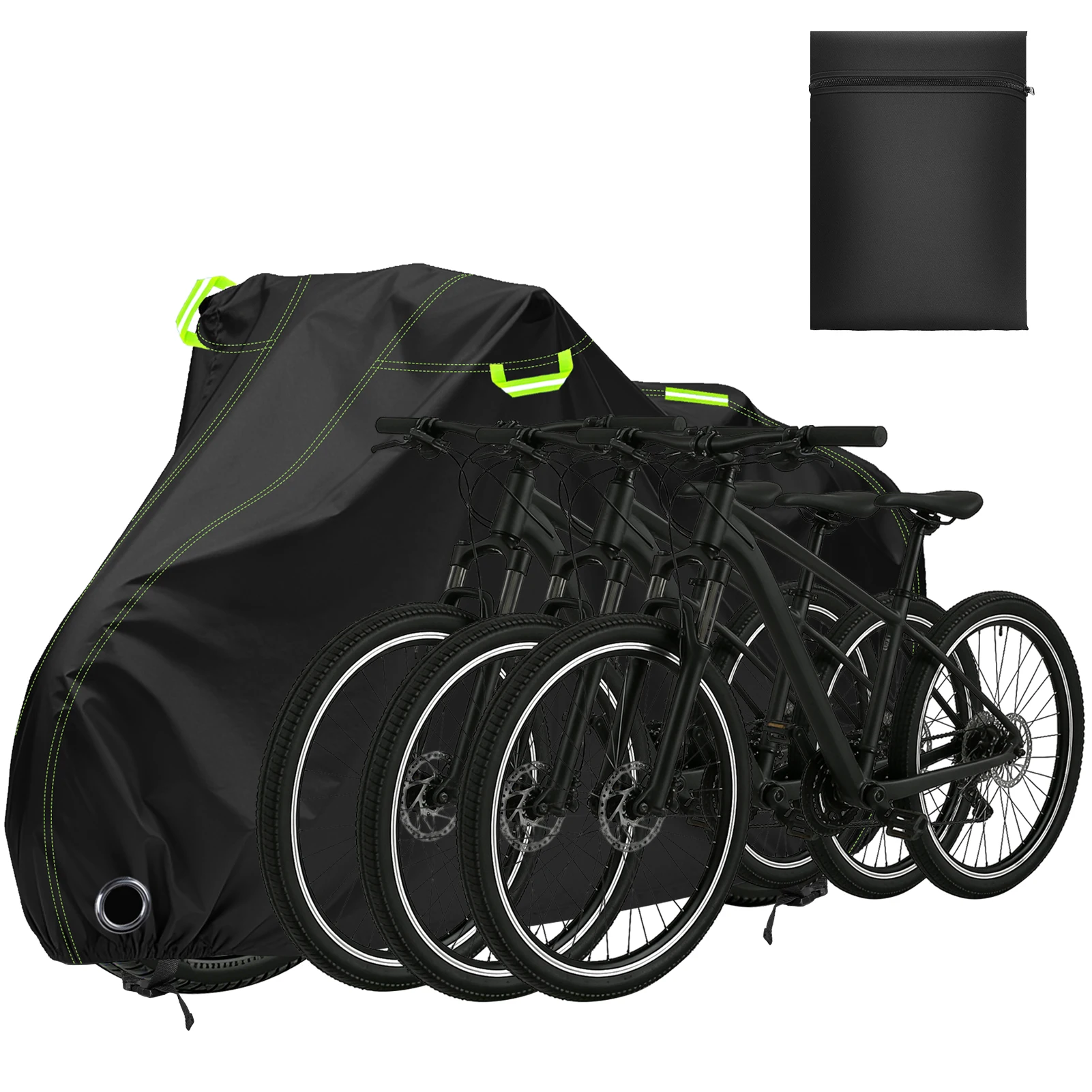 AliExpress NONE Bike Cover 210D Oxford Outdoor Storage Waterproof Anti-UV Bicycle Cover with Lock Hole & Reflective Strip for 1/2/3 Bicycles