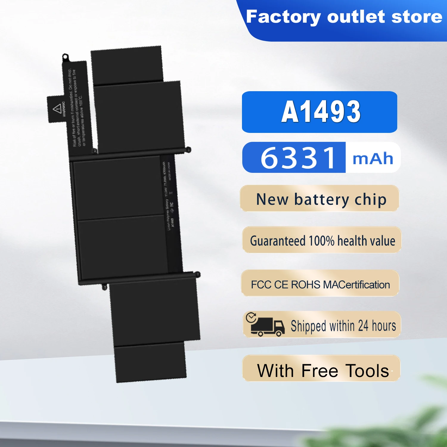 Batería nueva para portátil A1493 para MacBook Pro 13" A1493 A1502 mediados de 2014 finales de 2013 principios de 2015 ME864LL/A ME865LL/A MF839LL/A MF841LL/A
