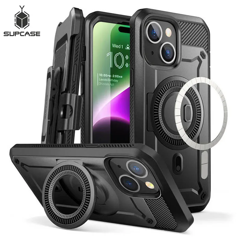 SUPCASE For iPhone 15 Plus Case 6.7“ 2023 UB Pro Mag Full Body Rugged Case with Built-in Screen Protector Kickstand Belt-Clip