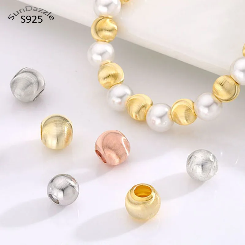 

Genuine Real Pure Solid 925 Sterling Silver Beads 18k Gold Cat Eyes Loose Spacer Bead DIY Jewelry Making Findings