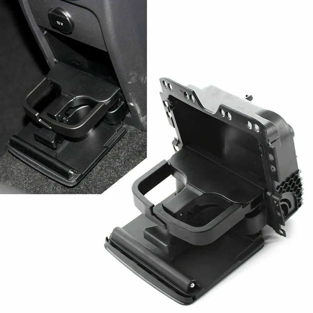 

1pc Car Rear Center Console Cup Holder Black Durable For VW Golf Sharan Tiguan Seat 82V OEM7N0862533 Car Accessories