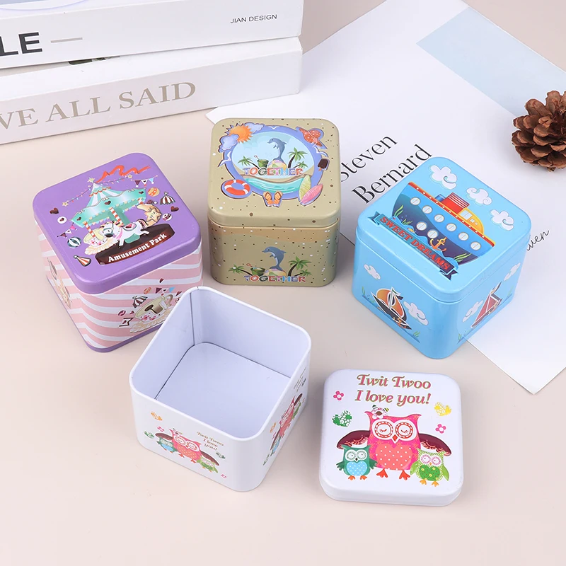 Colorful Mini Tin Box Sealed Jar Packing Boxes Jewelry, Candy Box Small Storage Boxes Cans Coin Earrings, Headphones Gift Box