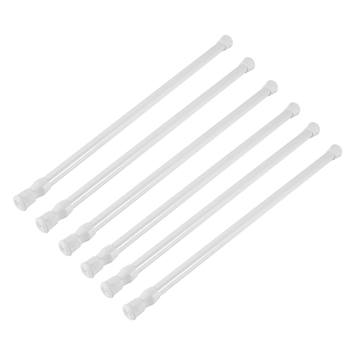 

ABQR 6-пакет натяжных стержней, регулируемые пружинные стержни для шкафа, карнизы для штор, белые