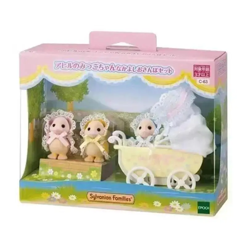 Figuras de Anime originales de Sylvanian Families, conjunto de muebles, conjunto de vehículos, figuras de Ternurines, adorno bonito, regalo de cumpleaños para niños Gril