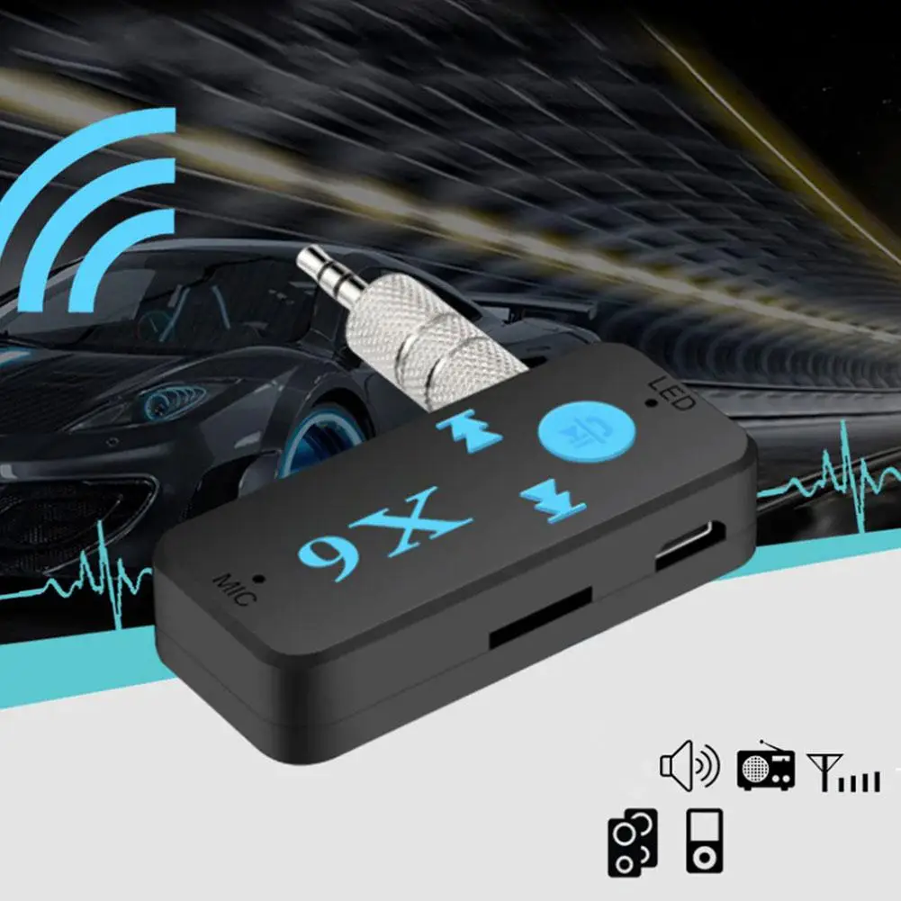 

Upgrade X6 Plus Car Bluetooth-compatible 5.0 Receiver Wireless Receiver TF Card Audio Stereo Adapter 3.5mm Support Interfac O2Z1