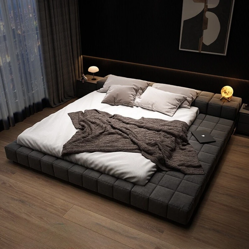 

150x200cm 180x200cm bedroom furniture Simple modern Italian fabric tatami Double bed queen bed frames king beds 2 people frame