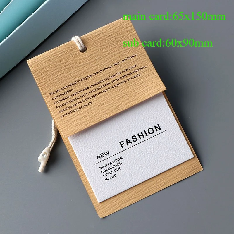 Hanging Tags Production Generic Clothing Tags Rectangle Women\'s Price and Size Tags Customized Special Paper Labels with String