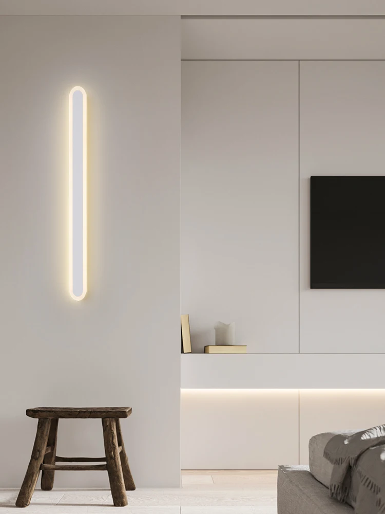 Imagem -05 - Luz de Parede Led Moderna para Decoração Doméstica Luminárias Simples Lâmpada de Parede de Tira Longa Quarto e Sala de Estar