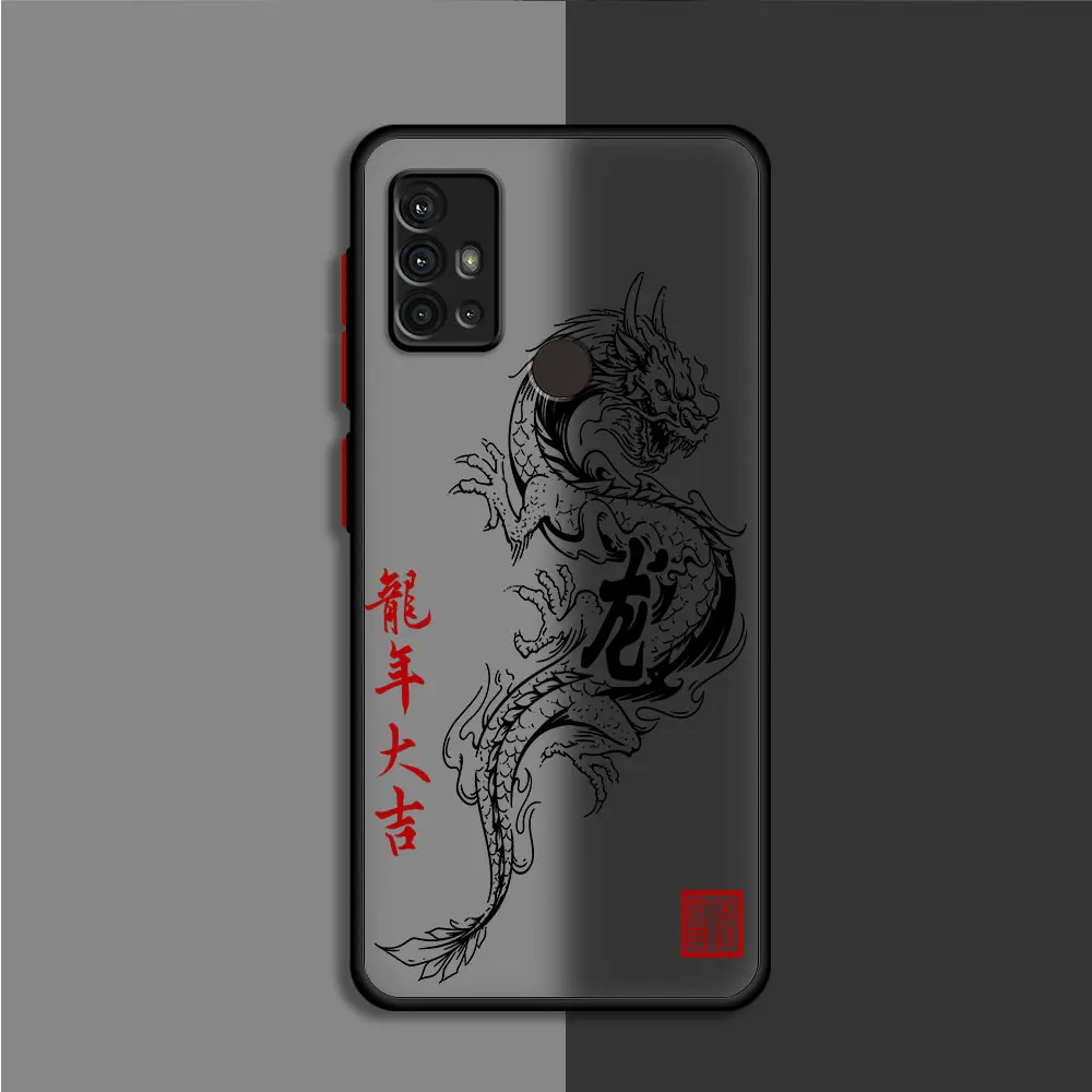 Case for Samsung Galaxy A21s A31 A53 A33 A73 A14 A51 A71 A24 A52 A32 A72 A23 A13 A12 A22 5G Chinese Dragon Hard PC Back Cover