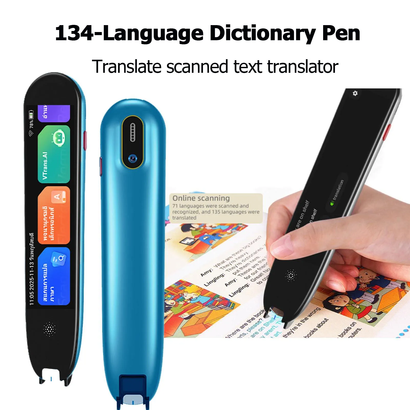 

Smart Scanning Translator Pen V07 134 Languages Instant Voice Reading Dictionary Device suit for Dyslexics Poor Eyesight