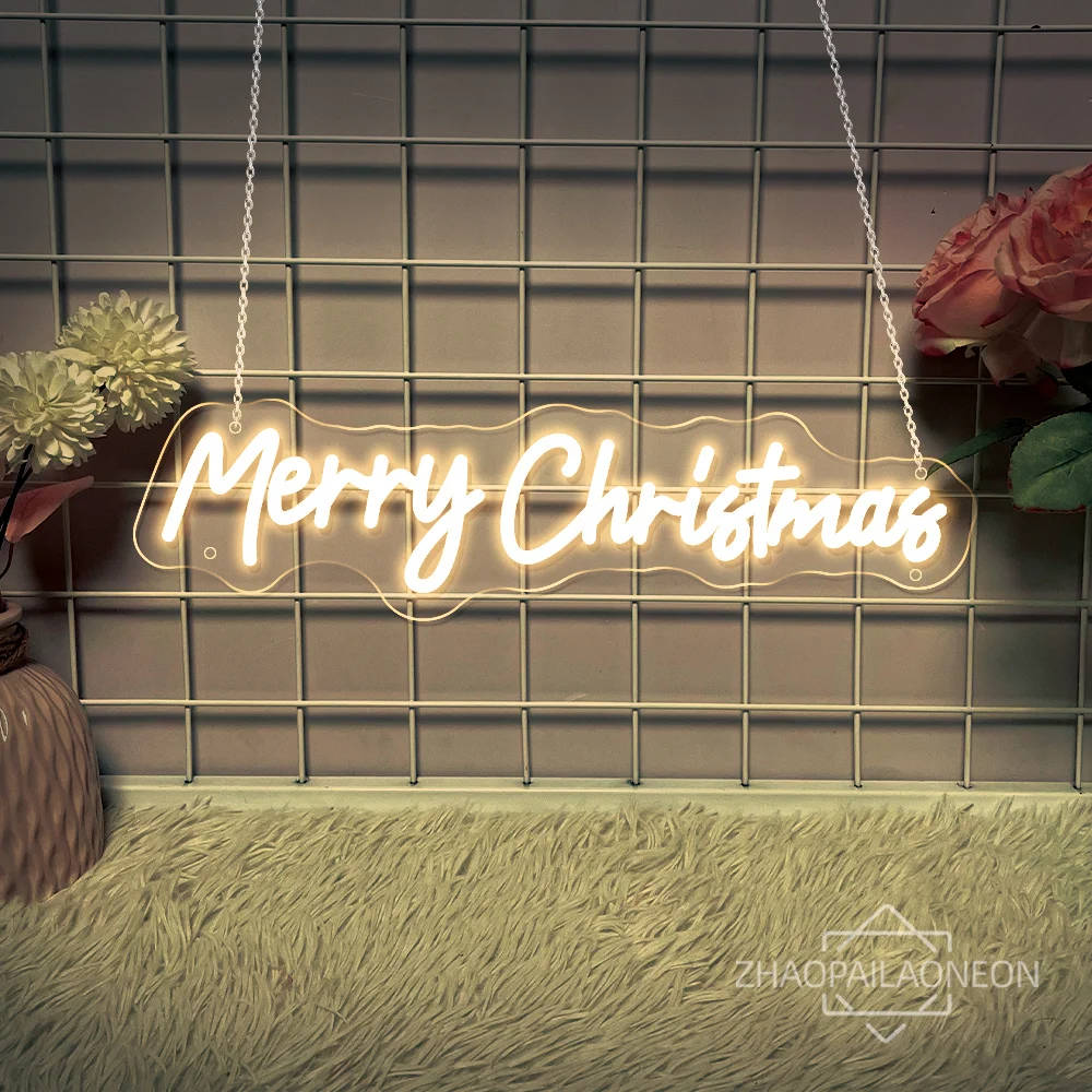 Christmas Neon Led Sign Home Room Wall Decor Merry Christmas Bedroom Gifts Decoration Neon Signs Happy New Year Neon Lights USB