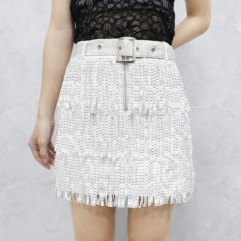White [free diamond belt]
