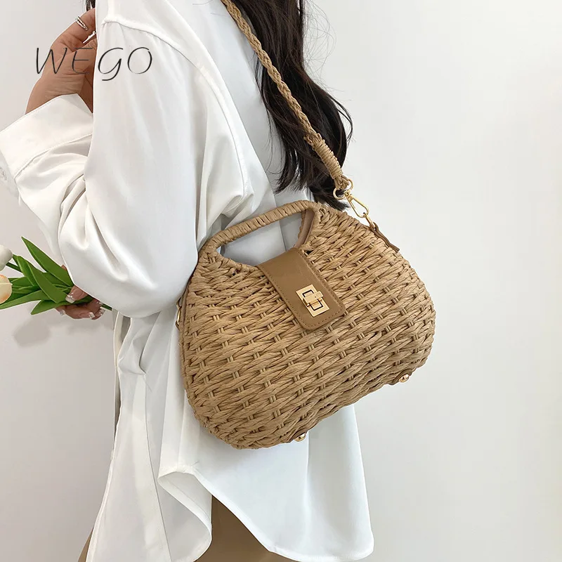 Popular Beach Shoulder Bag 2024 New Fashion Ladies Hand-held Straw Bag High-grade Messenger Bags