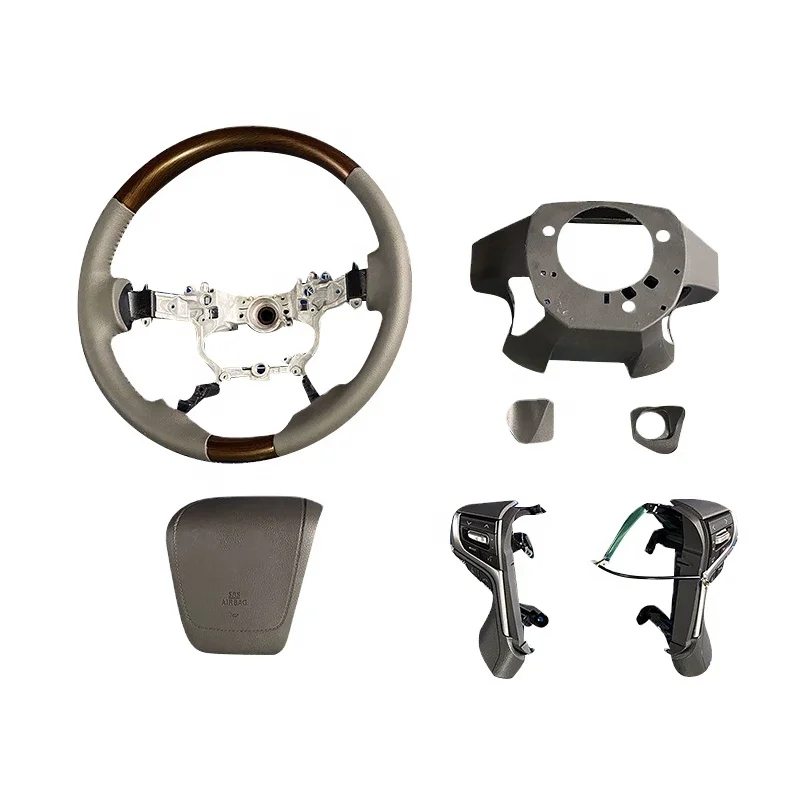 

Modification Hot Sale Car Interior Accessories Wooden Black Beige Steering Wheel for Land Cruiser Prado FJ150 2021