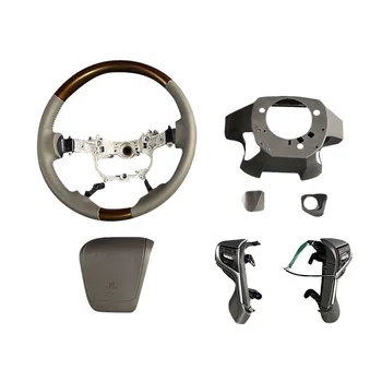 Modification Hot Sale Car Interior Accessories Wooden Black Beige Steering Wheel for Land Cruiser Prado FJ150 2021