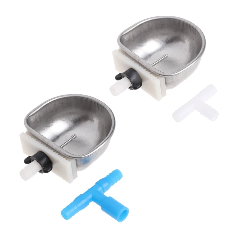 Automatic Rabbit Drinker with for T Joint Nipple Drinker Stainless Steel Feeder Bowl for Gerbils Rabbits Hedgehogs Dog