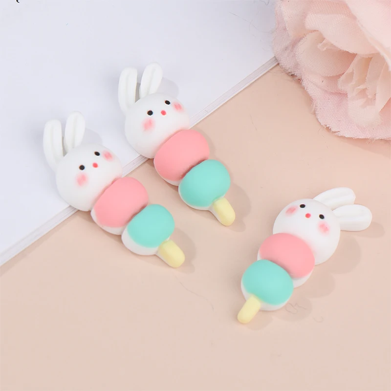 3pcs Dollhouse Miniture Three-color Bunny Skewers Kitchen Set Decoration Accessories Toys DIY Phone Case Gifts