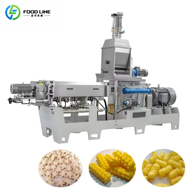 Customized Industrial Puffed Food Production Line Multi Shape Snack Making Machine for Puffed Rings Sticks