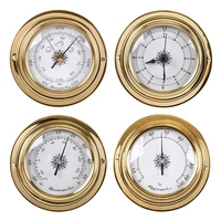 4pcs/set Thermometer Hygrometer Barometer Watch Clock for Shell Marine for Weather Station 4 Inch