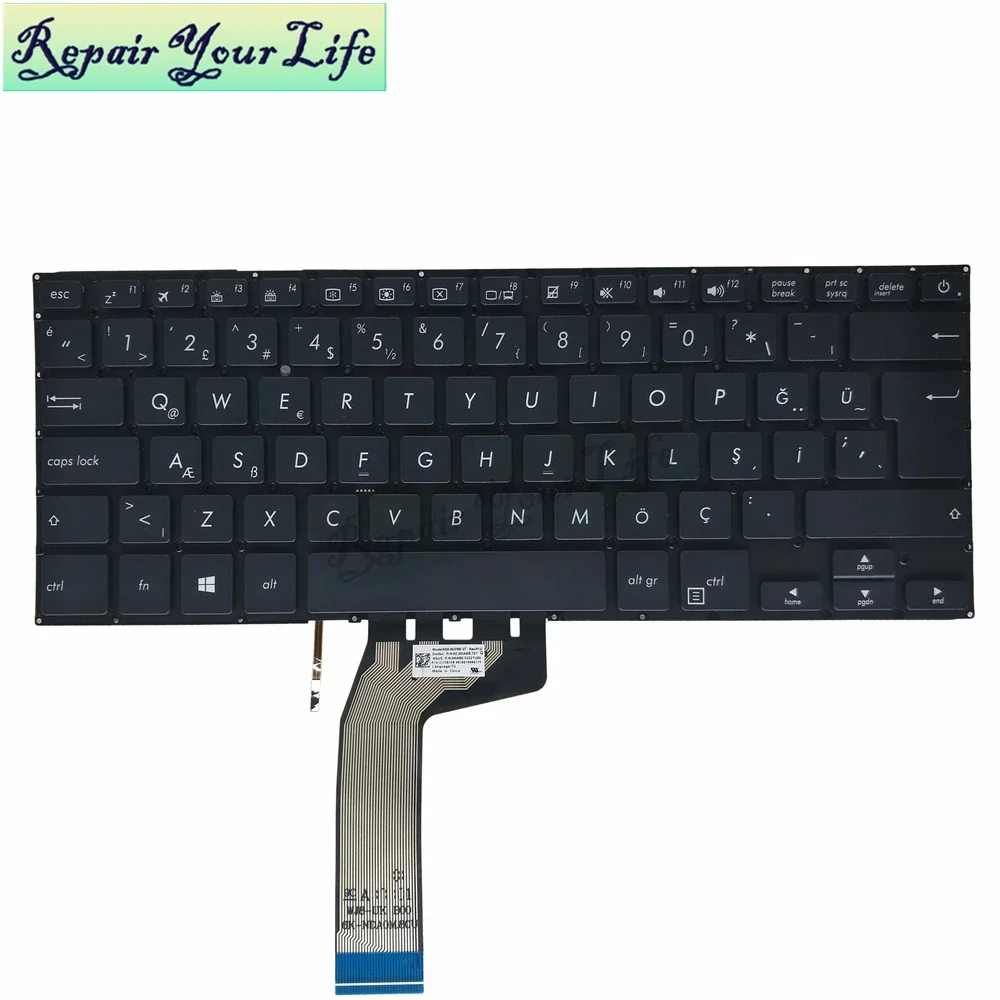 Laptop US English Turkey Backlit Keyboard For ASUS X411 X411U X411SC X411UV X411UA X411UF Vivobook S14 S410 S410UQ 9Z.NDABB.70T