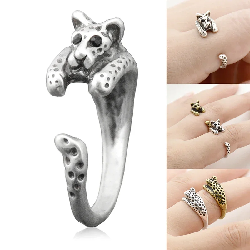 5 Style Giraffe & Goat & Horse & Lion & Leopard Shape Ringa for Women Midi Finger Vintage Retro Animal Ring Girls Ring Jewelry