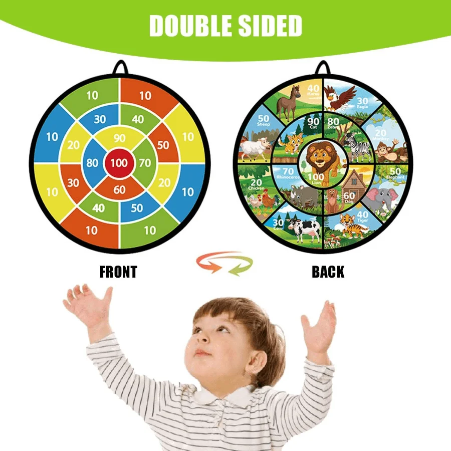 لوحة رمي السهام للأطفال 72 سم/28 بوصة لوحة رمي السهام الكبيرة مع 12 كرة عصا 6 قطع ألعاب الحفلات الداخلية/الخارجية، لون عشوائي #3