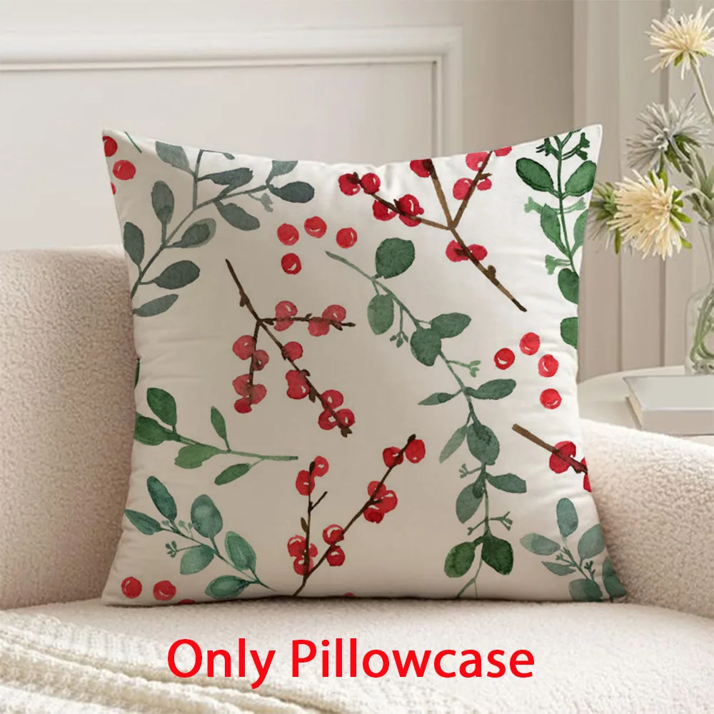 

happy new year Pillow cover winter decorative 45x45 cushions cover for green Christmas pillow case for Xmas gift for family